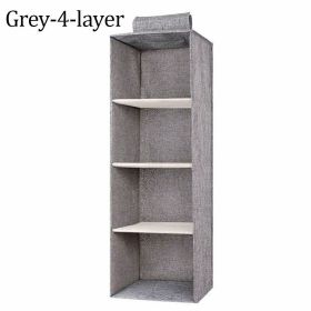 1pc Wardrobe Hanging Storage Bag; Drawer Fabric Closet Storage Organizer Holder (Color: Grey, size: 4-layer)