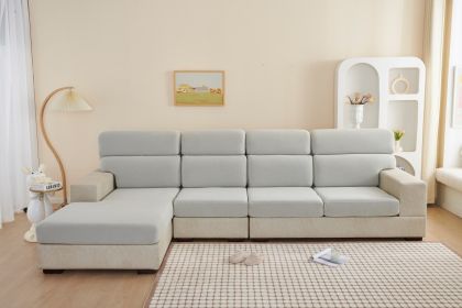 Four Seasons Universal Noble Consort Sofa Cover, High Quality Elastic Universal Cover, Sofa Hat, Non slip Sofa Seat Cushion Cover, Full Package (Color: Warm Bean Light Grey, size: XL)