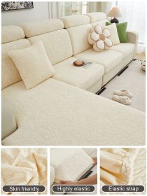 1 Pc Sofa Cover Universal Elastic Cover All Inclusive Sofa Cushion Lazy Cushion All Season Cushion Sofa Cover (Color: Beige, size: 4-person seat)