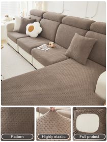 1 pc Sofa cover new simple modern universal all inclusive elastic anti slip thick sofa cushion all year round universal (Color: Brown, size: Sofa head cover)