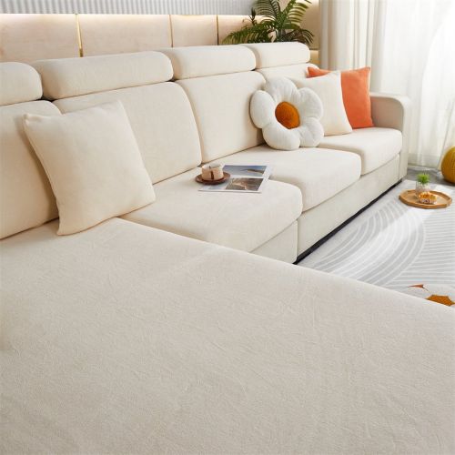 1 Pc Winter Plush Sofa Cushion, Anti Slip Seat Cushion, Thickened All Inclusive Sofa Cover, All Season Universal Fabric Sofa Towel Cover