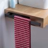 Towel rack non-perforated stainless steel 304 bathroom pendant black household towel rod single rod bathroom hardware pendant