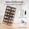 Shoe Storage Box, 15 Pack Clear Plastic Stackable Shoe Organizer for Closet, Interlocking Design Shoe Container Bins