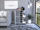 Tennessee Bar Cart, One Cabinet With Division, Six Cubbies For Liquor, Two Shelves