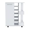 Tennessee Bar Cart, One Cabinet With Division, Six Cubbies For Liquor, Two Shelves