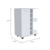 Tennessee Bar Cart, One Cabinet With Division, Six Cubbies For Liquor, Two Shelves