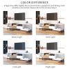 Modern TV Stand with 2 Cabinets& Open Storage Compartment, Color-matching Media Console Table for TVs up to 85''